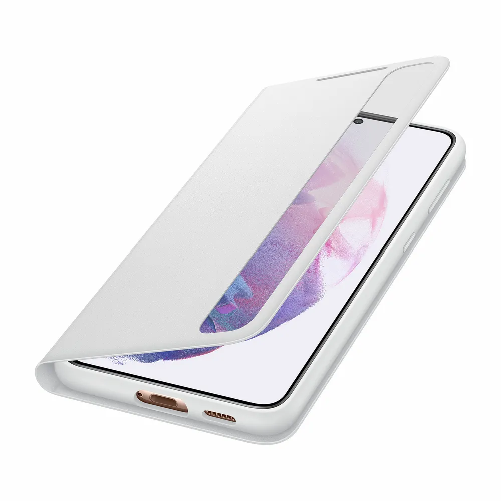 Smart Clear View Cover für Galaxy S21+, Light Gray Handyhülle