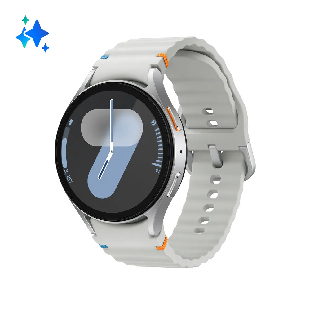 Samsung Galaxy Watch7 Bluetooth GPS NFC 44mm Silber Wasserdicht 5ATM SpO2 Herzfrequenz