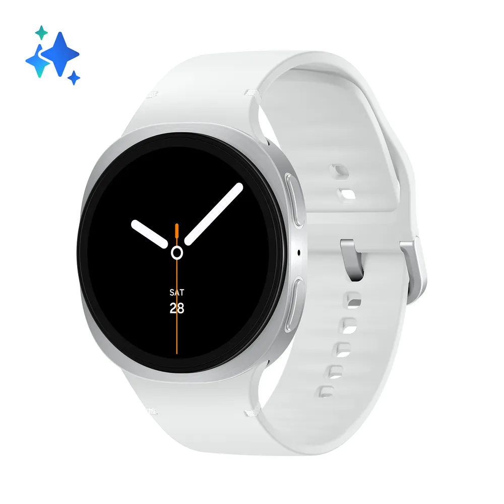 Samsung Galaxy Watch8 Bluetooth GPS NFC 40mm Super AMOLED Silber Weiß IP68 5ATM MIL-STD-810H