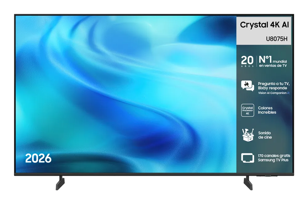 TV Samsung LED Crystal U8075H 43" 4K UltraHD 50Hz Smart TV Tizen HDR10+ Gaming Hub