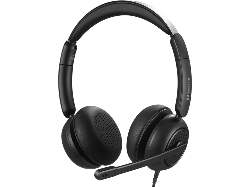 Kopfhörer Sandberg 3in1 Office Headset Pro ENC kabelgebunden USB-A USB-C Jack Schwarz