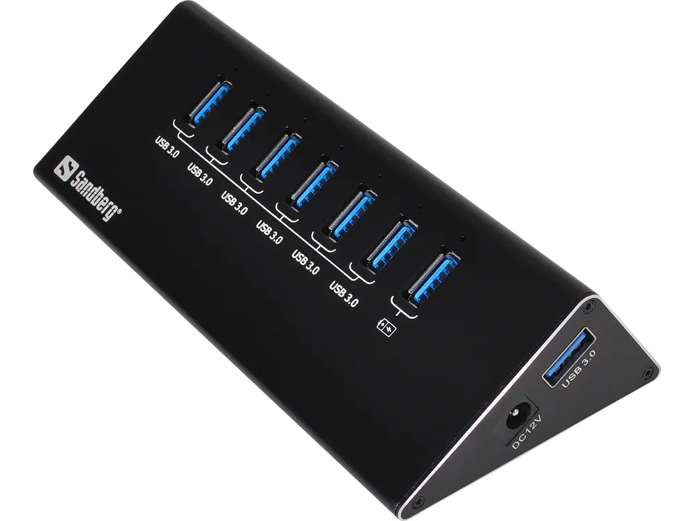Hub Sandberg 7 Ports 5000 Mbit/s USB 3.2 Gen 1 mit Ladefunktion