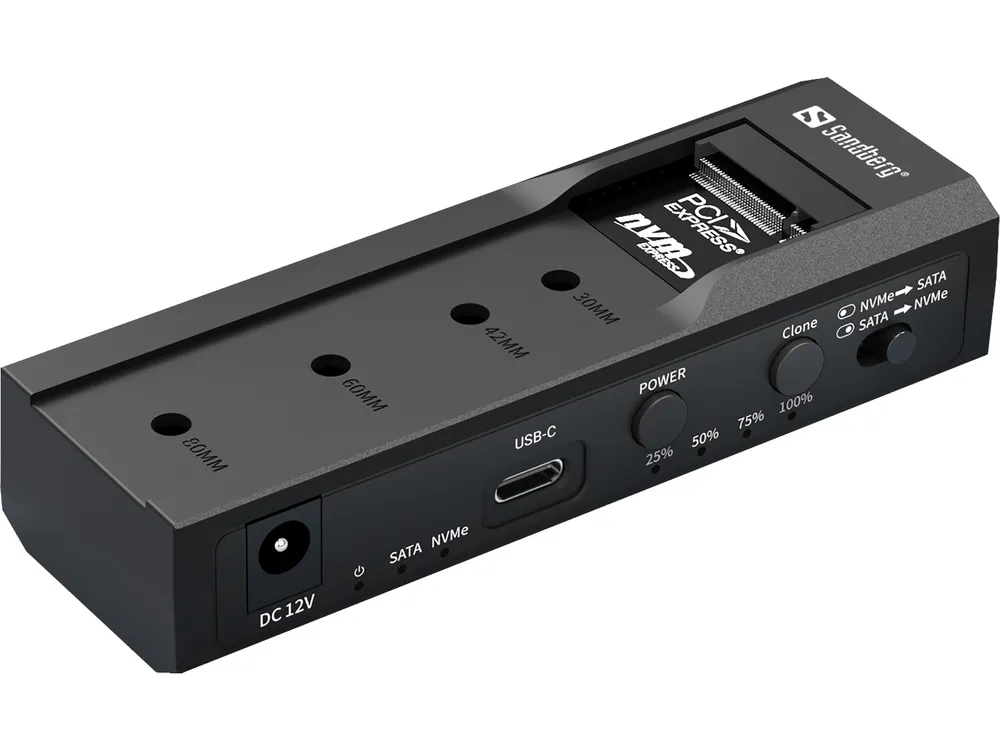 Festplatten-Dockingstation Sandberg 136-49 M.2 NVMe SATA USB 3.2 10 Gbit/s Klonfunktion