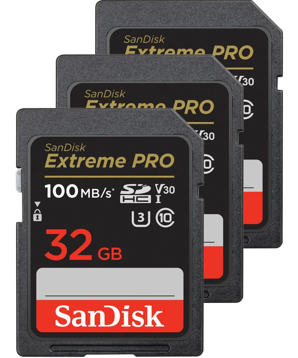 SanDisk SDHC Extreme Pro 32GB 100MB/s V30 UHS-I 3er Pack