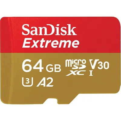 Extreme 64GB (R170MB/s) Cams&Drones, + Ad., 1 Jahr RescuePRO DX (214509) micro SDXC Speicherkarte