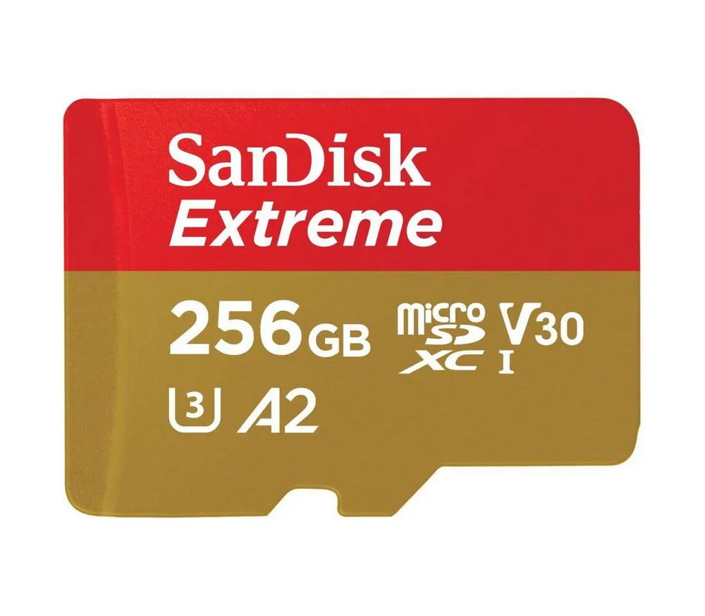 Sandisk microSDXC Extreme Speicherkarte (256 GB, Video Speed Class 30 (V30)/UHS Speed Class 3 (U3)