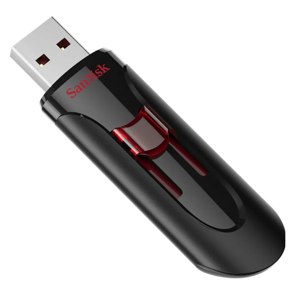 USB-Stick SanDisk Cruzer Glide 16GB USB 3.0 schwarz und rot schiebbar