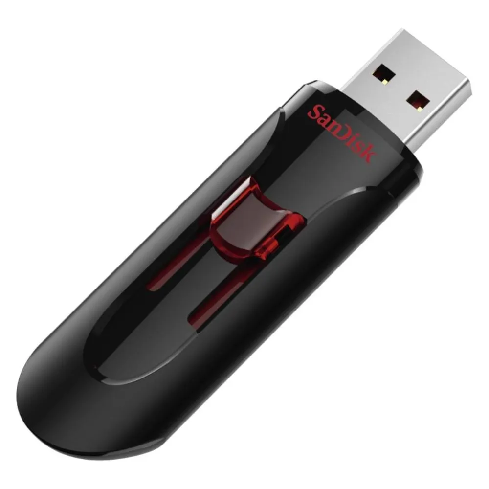USB-Stick Sandisk Cruzer Glide 128GB USB 3.2 Gen 1 Retraktabel Schwarz Rot