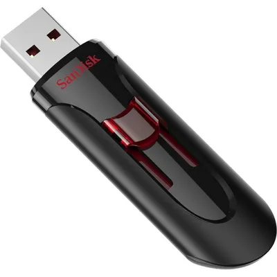 USB-Stick Sandisk Cruzer Glide 128GB USB 3.2 Gen 1 Retraktabel Schwarz Rot