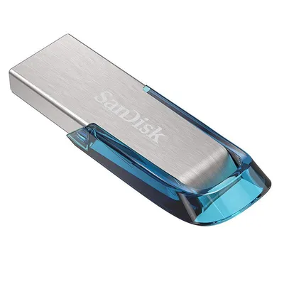 SanDisk Ultra Flair USB-Stick 64 GB USB Typ-A 3.2 Gen 1 (3.1 Gen 1) Blau, Silber