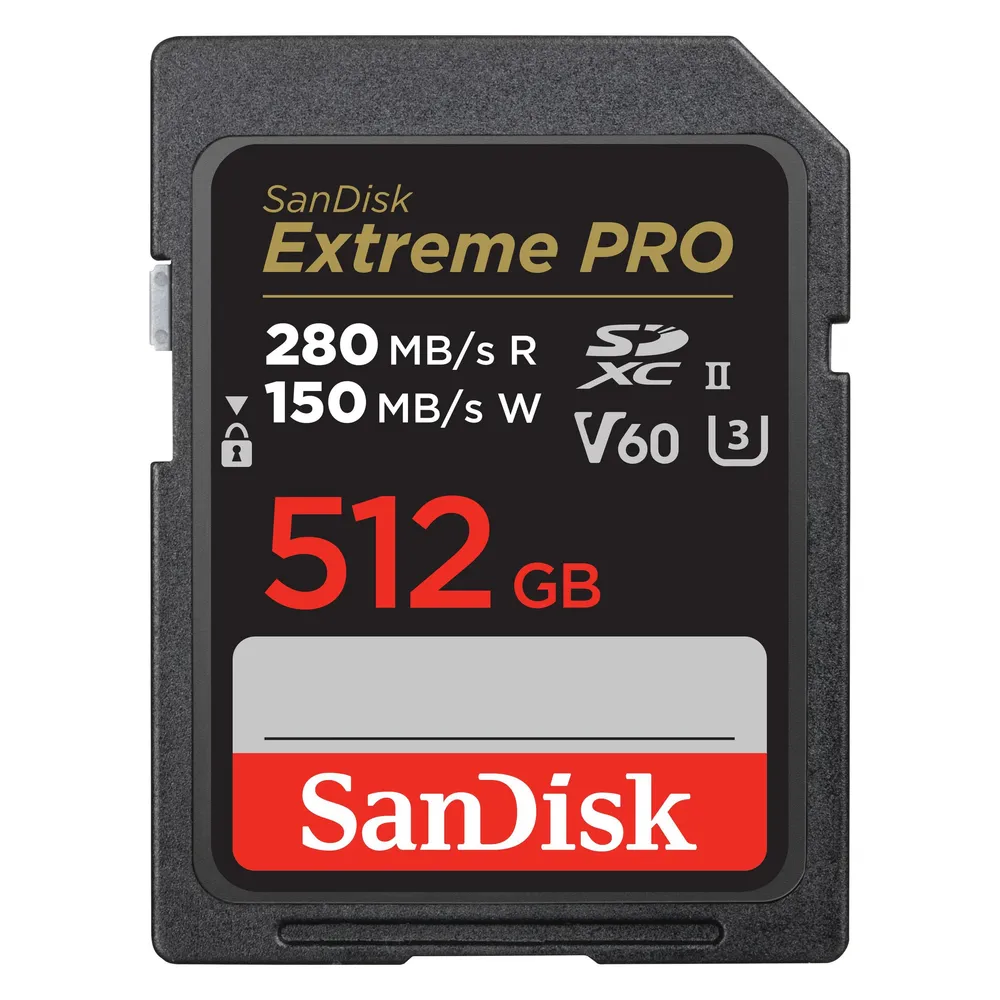 Sandisk Extreme PRO UHS-II V60 (512 GB, SDXC, U3, UHS-II)