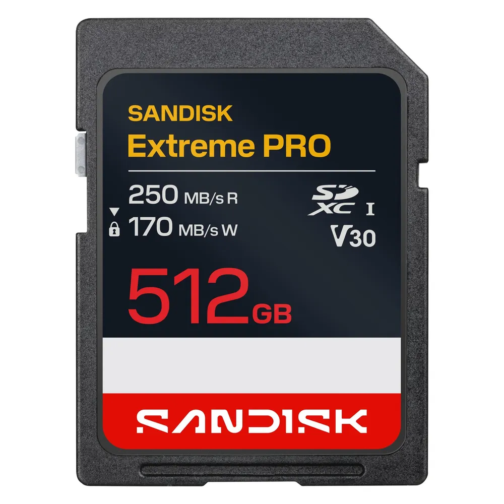 Sandisk Extreme PRO UHS-I (512 GB, SDHC, SDXC, U3, UHS-I)