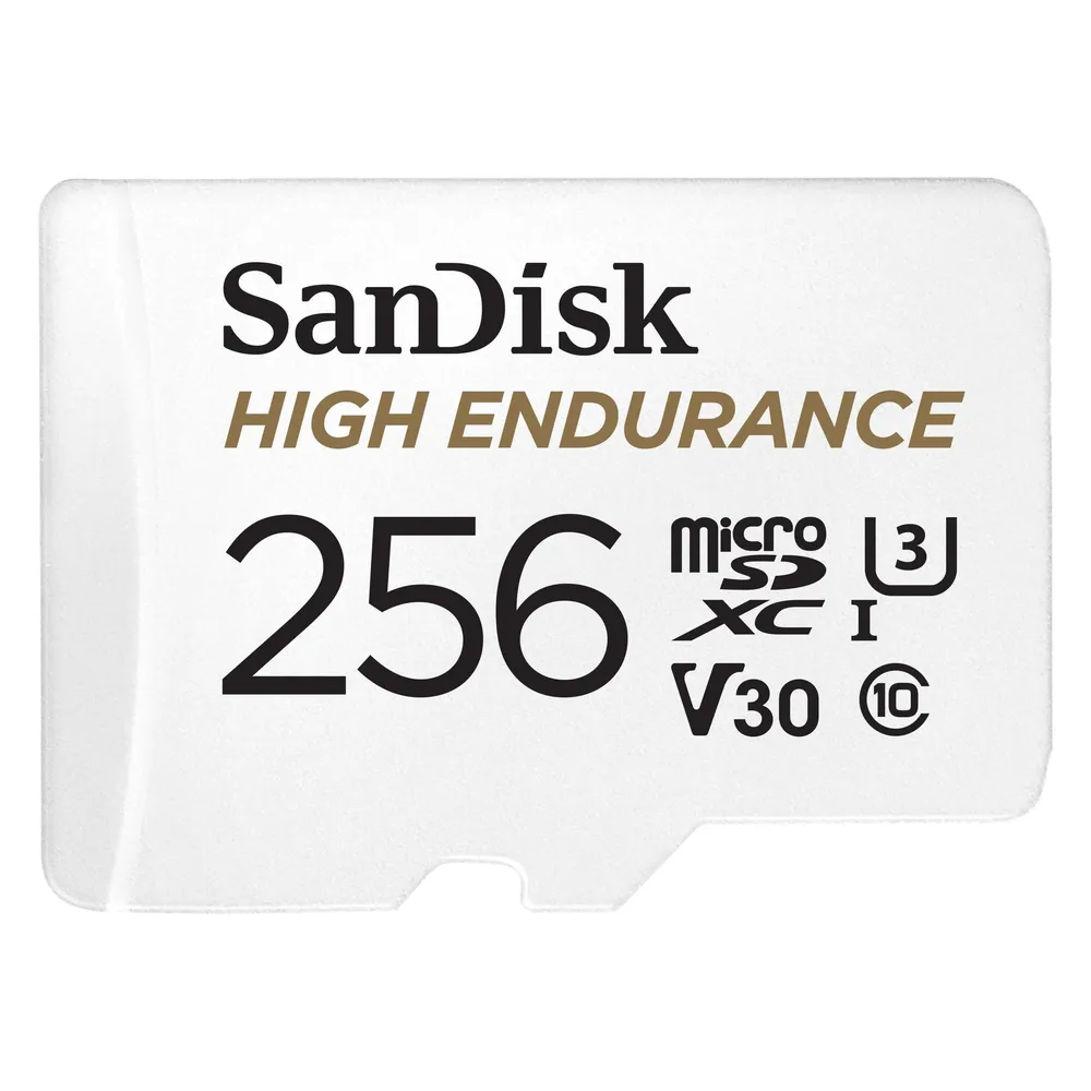 SanDisk High Endurance MicroSDHC 256 GB Klasse 10 U3 V30 UHS-I + SD-Adapter