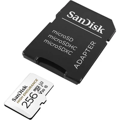 SanDisk High Endurance MicroSDHC 256 GB Klasse 10 U3 V30 UHS-I + SD-Adapter