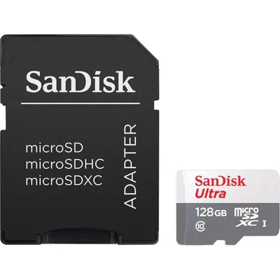 Sandisk Ultra MicroSDXC 128 GB Klasse 10 UHS-I + Adapter