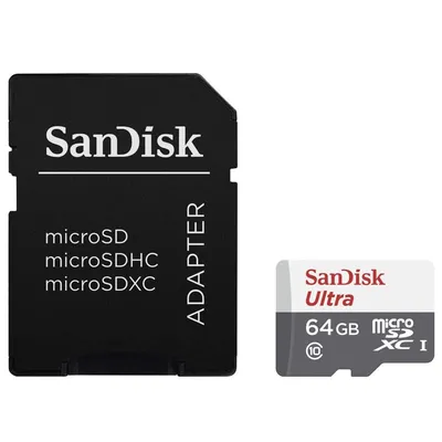 SanDisk Ultra MicroSDXC 64 GB Klasse 10 UHS-I + Adapter