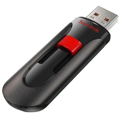 USB-Stick SanDisk Cruzer Glide 64GB USB 2.0 Schiebemechanismus Schwarz Rot