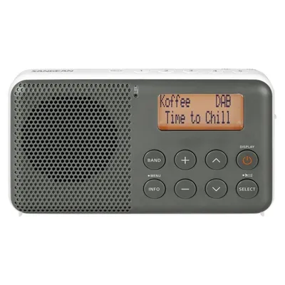 Radio SANGEAN DPR-64 Tragbar DAB+ FM LCD Grau Weiss
