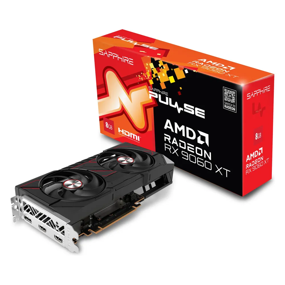 Sapphire Pulse Radeon RX 9060 XT 8 GB GDDR6 Dual-X-Kühlung Gaming-Grafikkarte