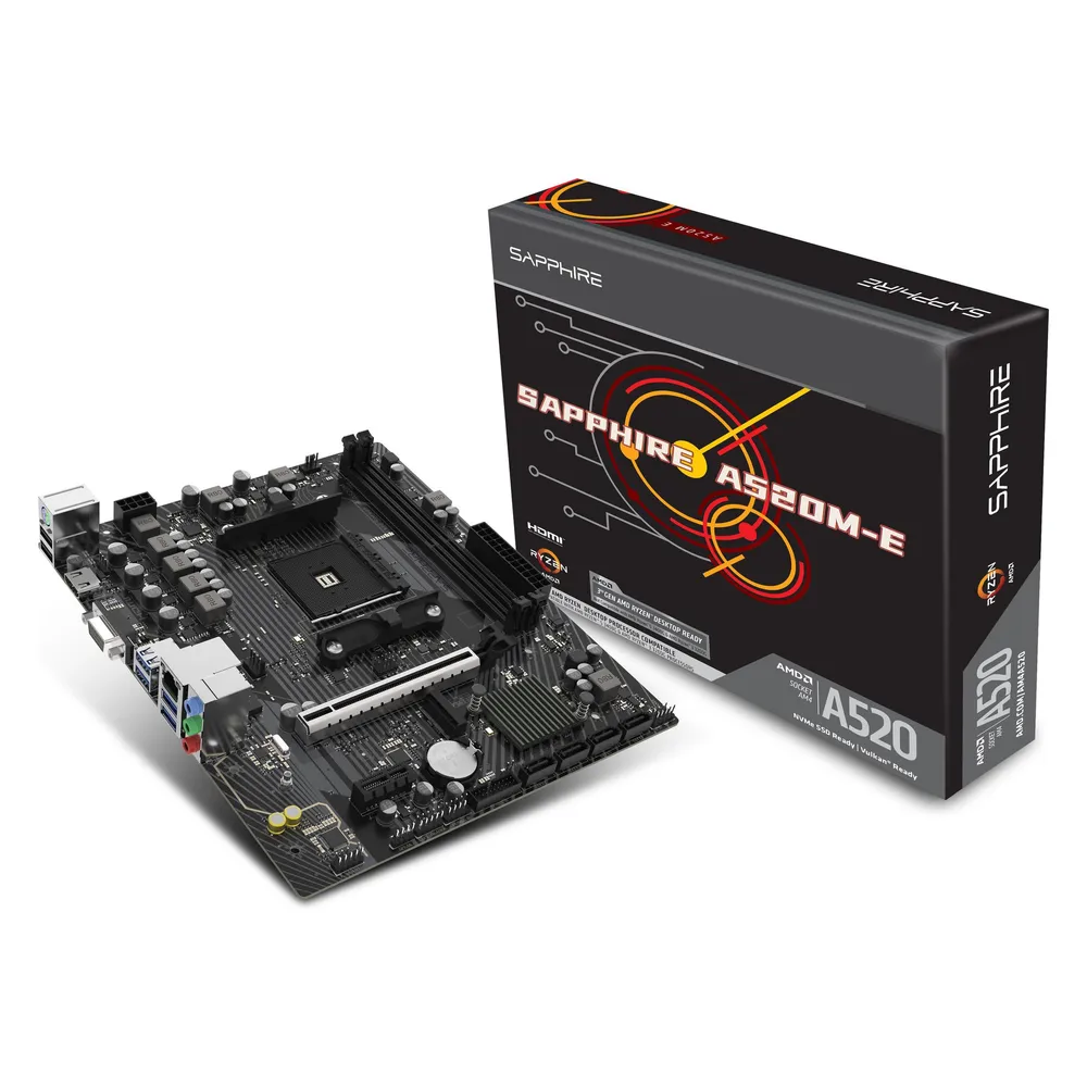 Motherboard Sapphire A520M-E A520 Sockel AM4 DDR4 Micro ATX Realtek