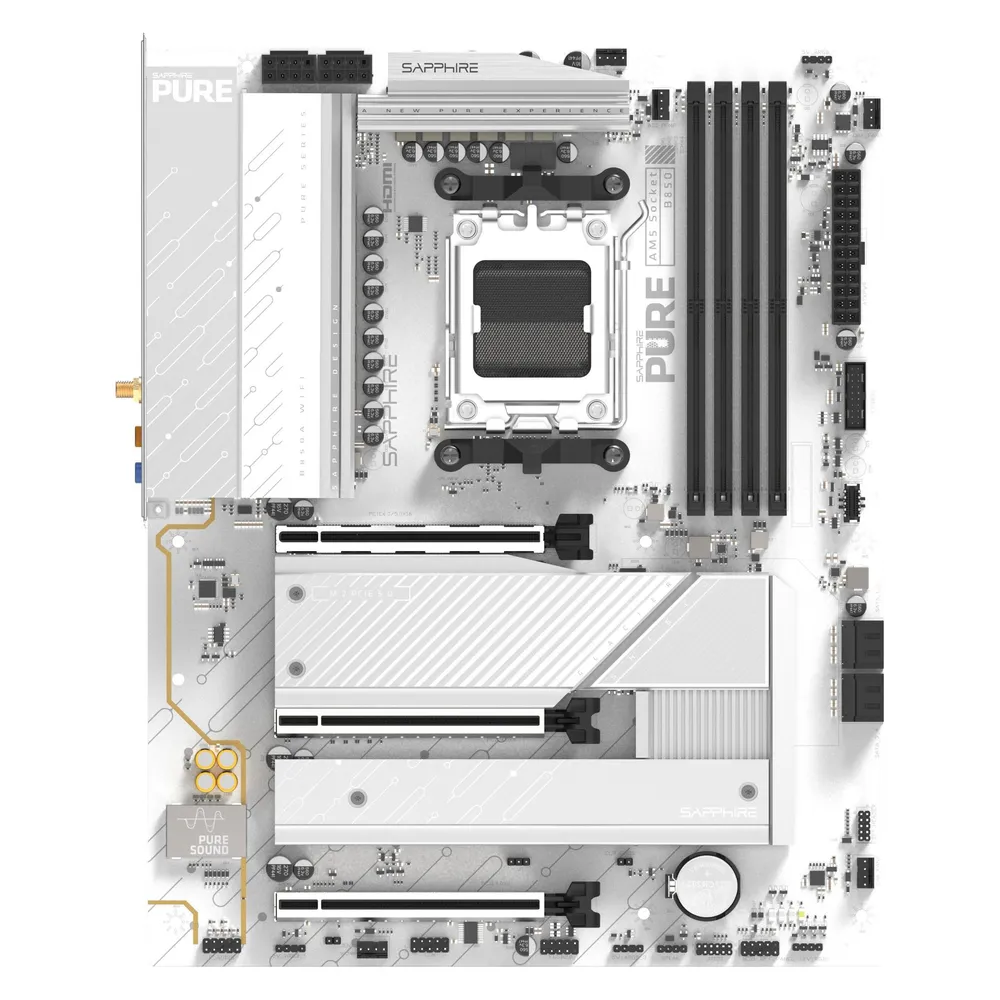 Motherboard Sapphire PURE B850A WIFI 7 AMD B850 AM5 DDR5 ATX WiFi 7 RGB