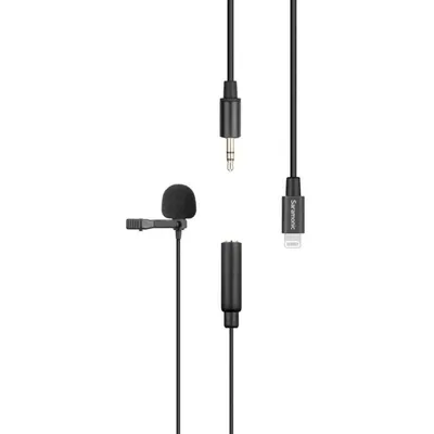 Saramonic LavMicro U1B Lavalier-Mikrofon mit Beleuchtung, 6 m, Schwarz