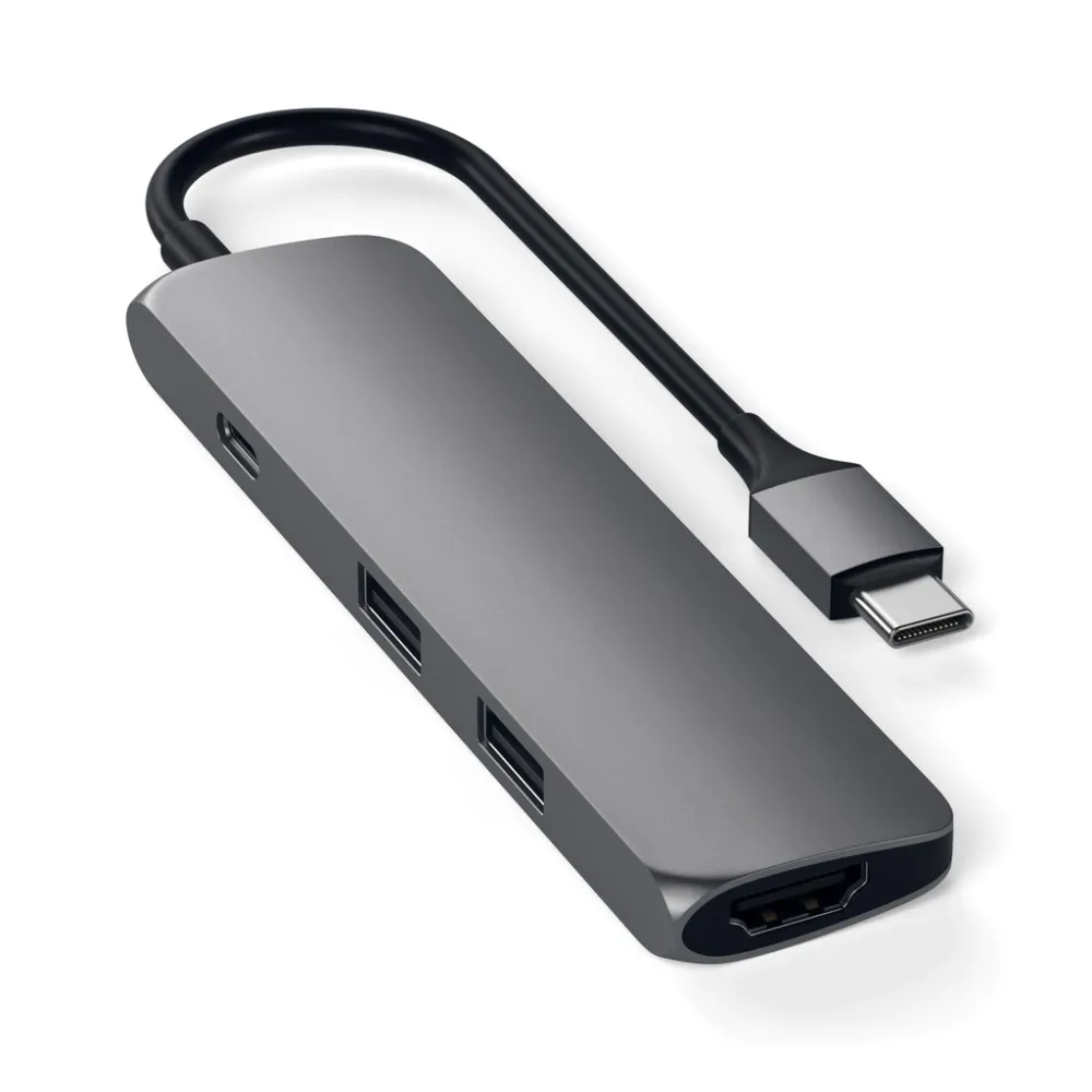 Satechi USB-C Passthrough Hub (4 in 1), Space Grau