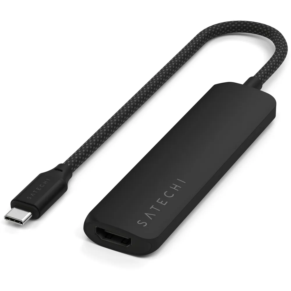 Satechi USB-C Slim Multi-Port Hub (4 in 1), Schwarz
