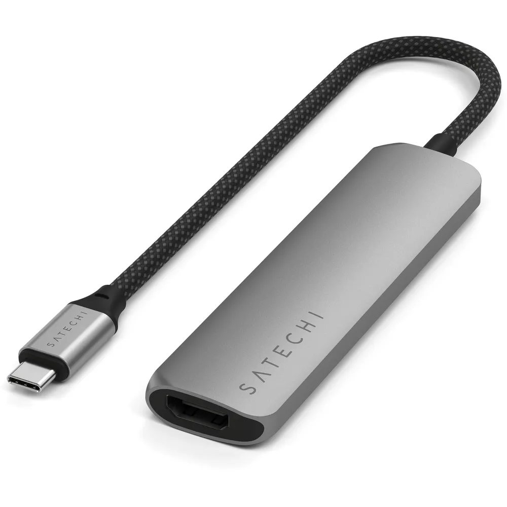 Satechi USB-C Slim Multi-Port Hub (4 in 1), Space Grau