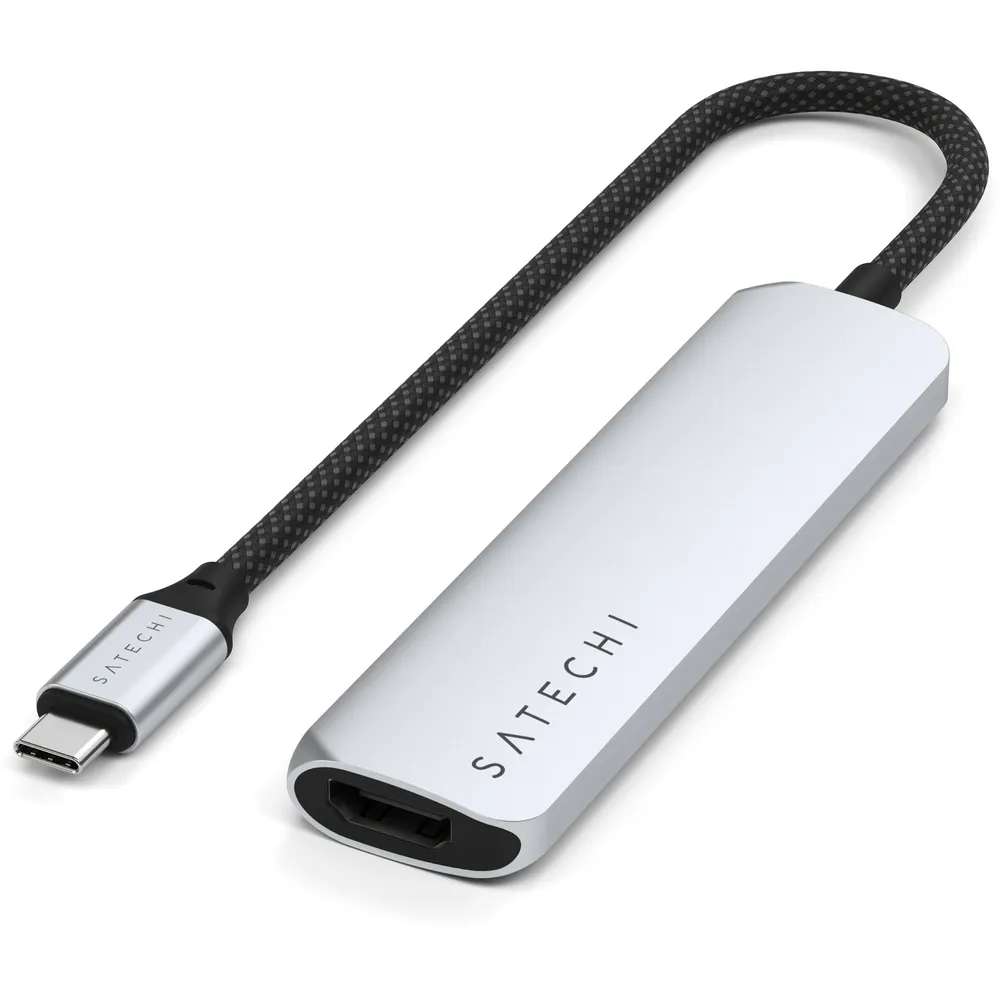 Satechi USB-C Slim Multi-Port Hub (4 in 1), Silber