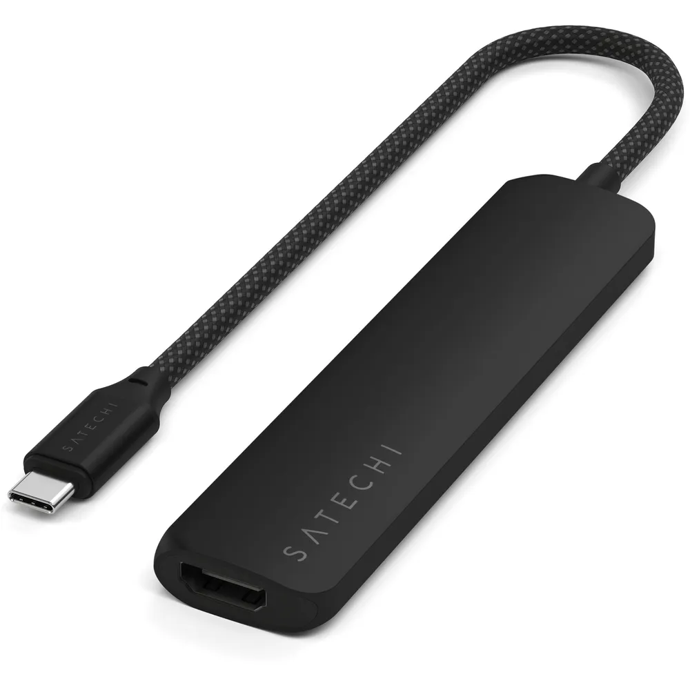 Satechi USB-C Slim Multi-Port Hub (6 in 1), Schwarz