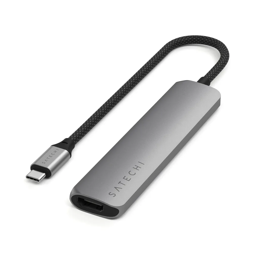 Satechi USB-C Slim Multi-Port Hub (6 in 1), Space Grau