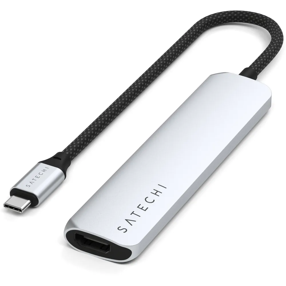 Satechi USB-C Slim Multi-Port Hub (6 in 1), Silber