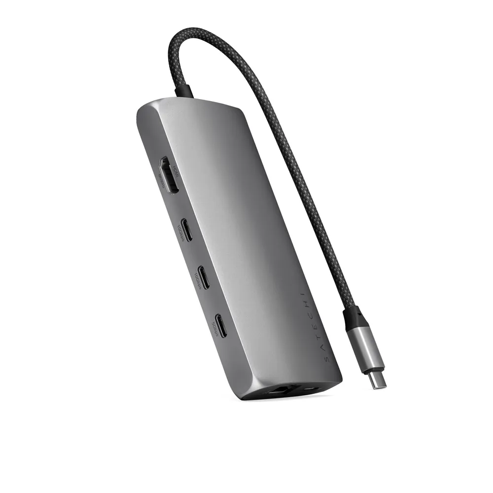 Satechi USB-C V3 Multi-Port Hub (8 in 1), Space Grau, 100W