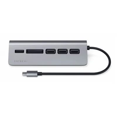 Satechi Type-C Aluminum USB Hub & Card Reader (5 in 1), Space Grau