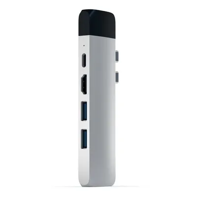 Satechi ST-TCPHES Hub-Adapter 2xUSB-C auf 6 Ports Silber