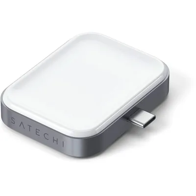 Satechi USB-C kabelloses Lade-Dock für AirPods, Silber/Weiß