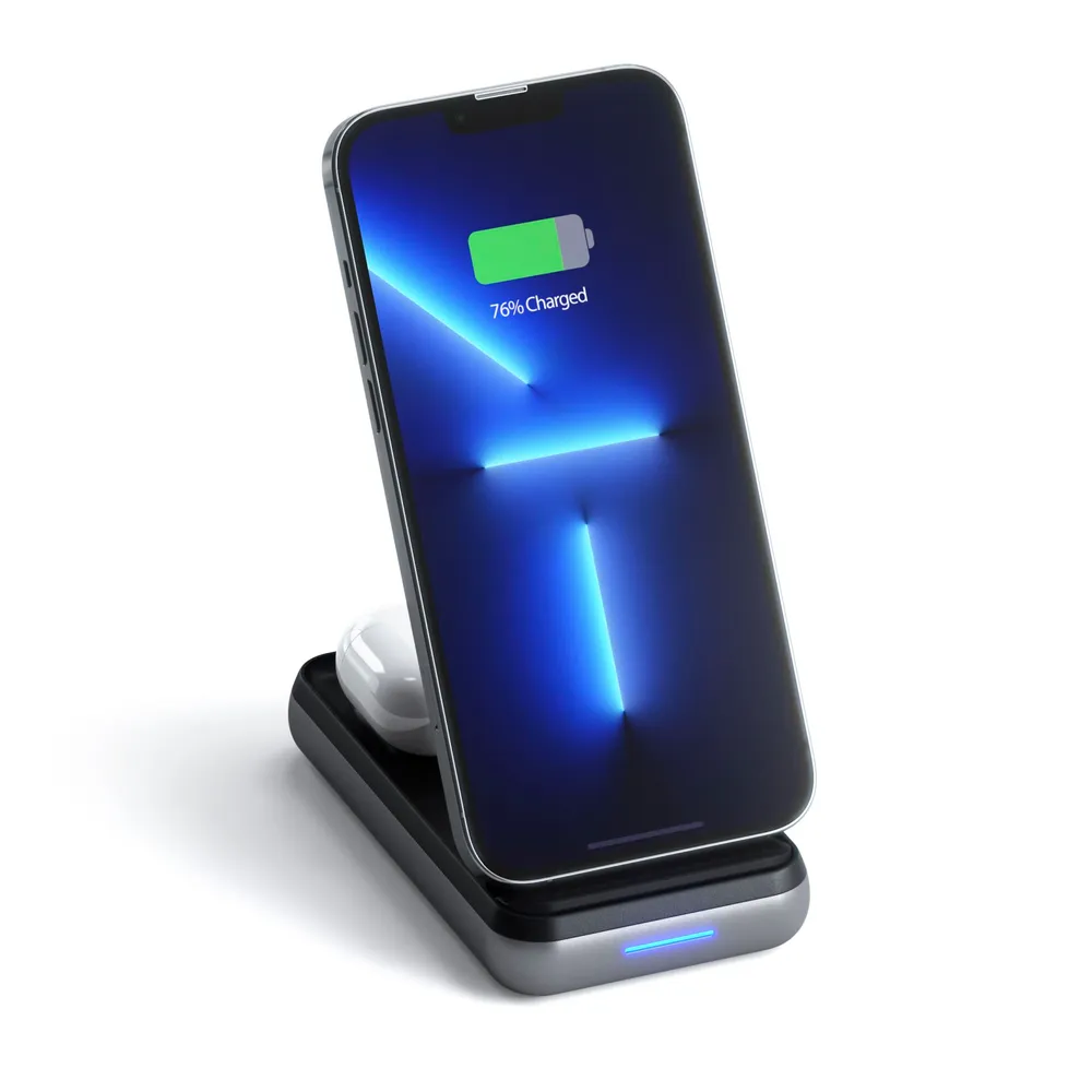 Satechi Duo Wireless Charger Stand, Schwarz