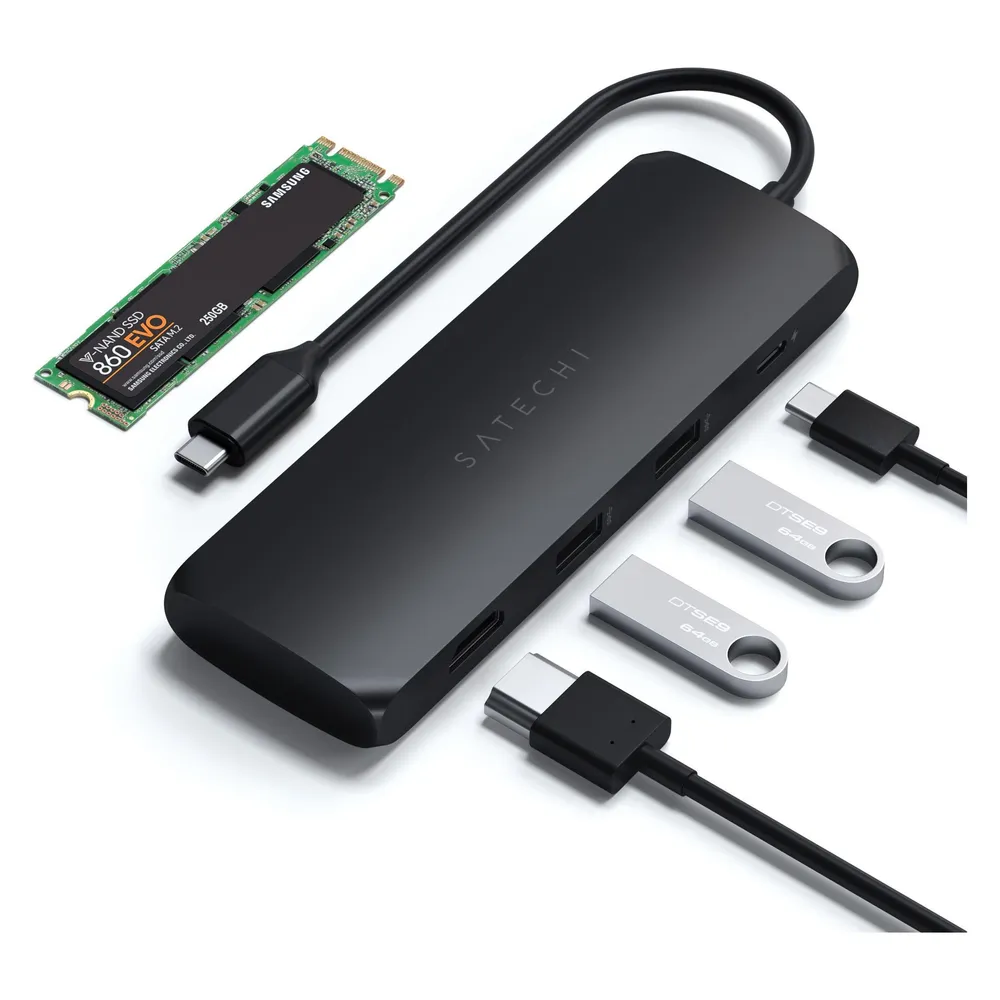 Satechi USB-C Multiport Adapter mit SSD Gehäuse