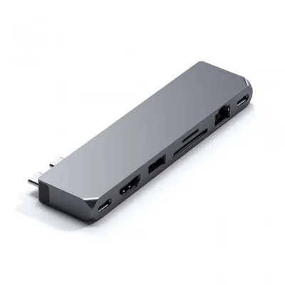 Satechi ST-UCPHMX Hub-Adapter Pro Max Typ C Thunderbolt Ethernet Silber
