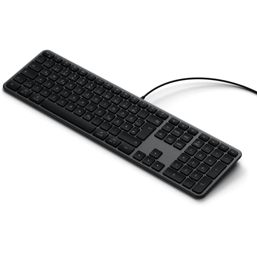 Satechi Slim W3 USB-C Tastatur, Schwarz/Grau, Kabelgebunden, Deutsch