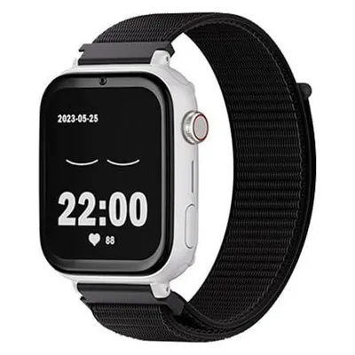 SaveFamily SaveWatch Plus 2 4G GPS 50mm AMOLED Silber Schwarzes Armband M IP68 Pulsmesser SOS