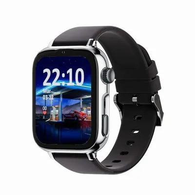 SaveFamily SaveWatch Plus 2 4G GPS 50mm AMOLED Silber Schwarzes Armband M IP68 Pulsmesser SOS