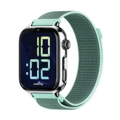 SaveFamily SaveWatch Plus 2 4G GPS 1,85" AMOLED Silber Grün IP68 Pulsuhr SOS