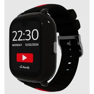 SaveFamily Iconic Plus 2 4G GPS WiFi 1.78" Full HD Schwarz/Rot One Size IP67 Puls Schlaf Blutdruck SOS