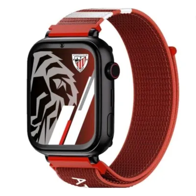 SaveFamily Plus Ed. Athletic Club Bilbao 4G GPS 40mm Touchscreen Schwarz Rote Stoffarmband IP67 SOS