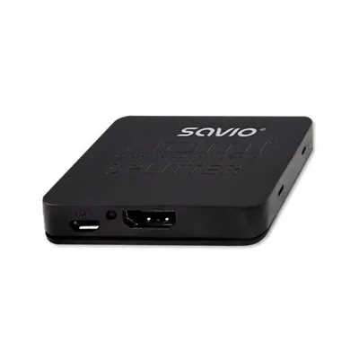 Savio CL-93 1x2 HDMI-Splitter 4K 3D Schwarz 3840x2160 USB-C HDMI 1.4