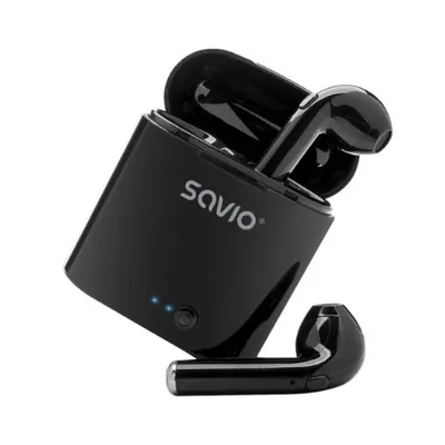 Kabellose Savio Bluetooth 5.0-Kopfhörer mit integriertem Mikrofon und Ladestation