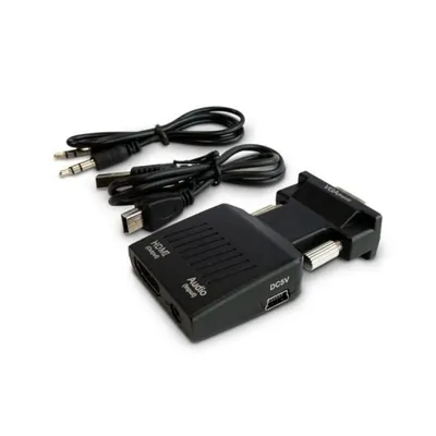 Savio CL-145 VGA-auf-HDMI-Adapter, 1080p, Schwarz, Stecker/Buchse, USB, 5 V