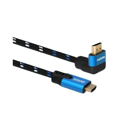 Savio CL-147 2.1 8K HDR HDMI-Kabel 1,8 m abgewinkelt geflochten blau schwarz gold